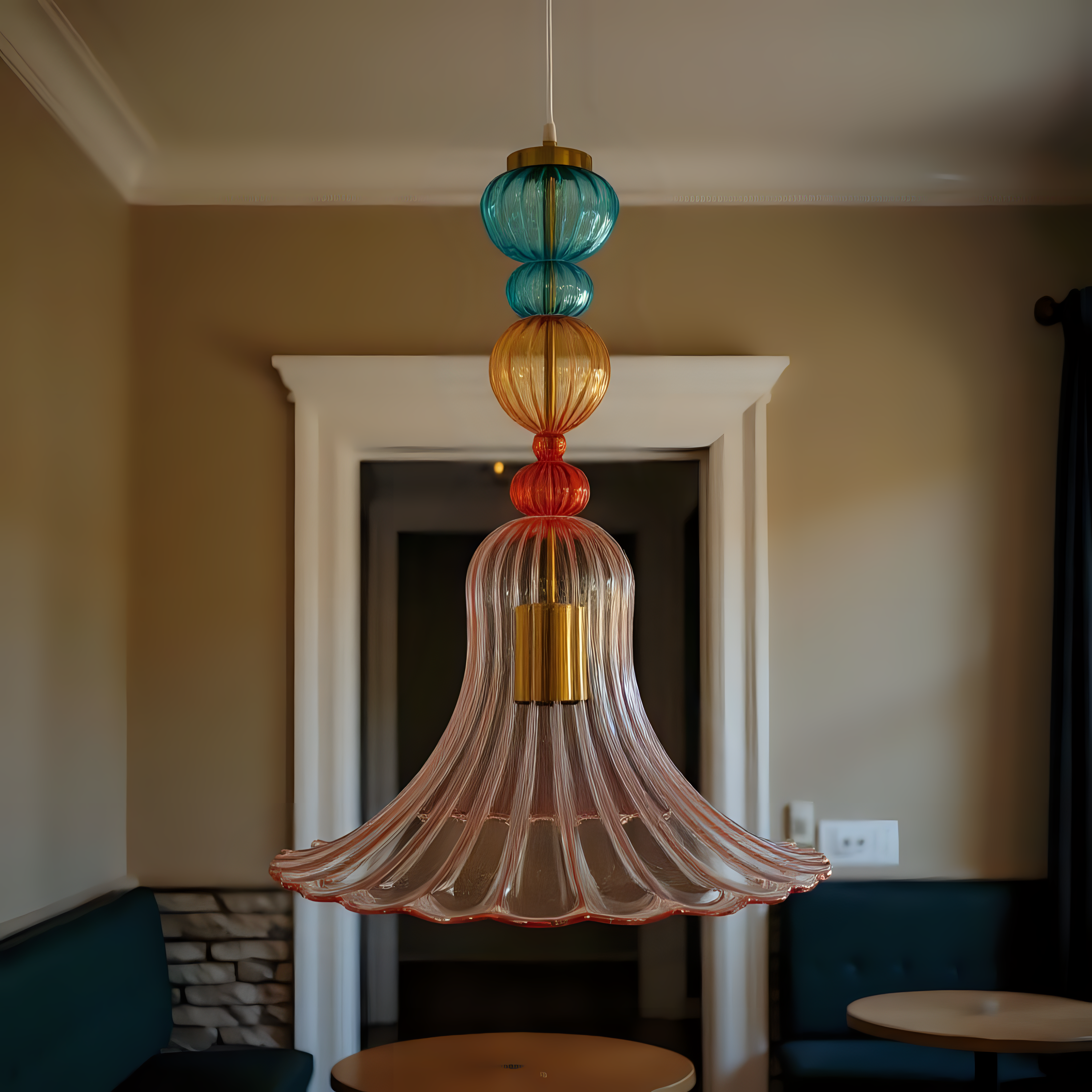 Colorful Blown Glass Pendant Light